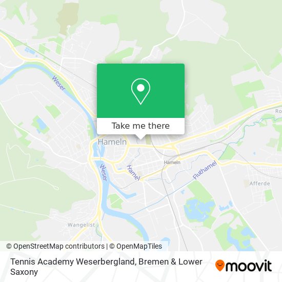 Tennis Academy Weserbergland map