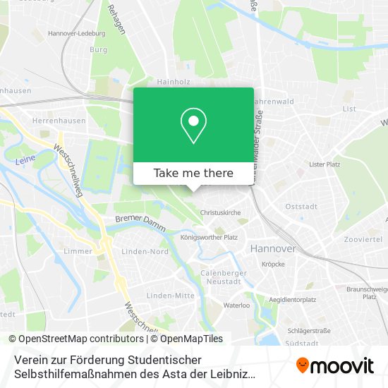 Verein zur Förderung Studentischer Selbsthilfemaßnahmen des Asta der Leibniz Universität Hannover map