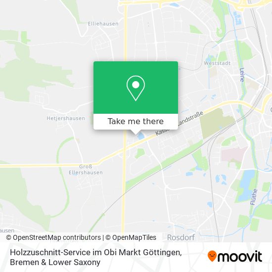 Карта Holzzuschnitt-Service im Obi Markt Göttingen
