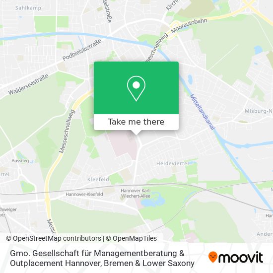 Карта Gmo. Gesellschaft für Managementberatung & Outplacement Hannover