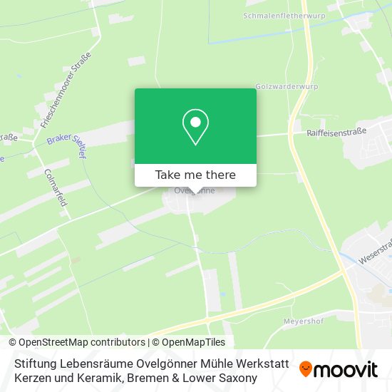 Stiftung Lebensräume Ovelgönner Mühle Werkstatt Kerzen und Keramik map