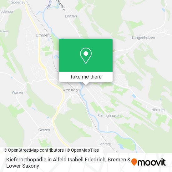 Карта Kieferorthopädie in Alfeld Isabell Friedrich