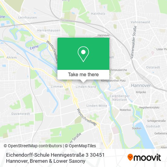 Карта Eichendorff-Schule Hennigestraße 3 30451 Hannover