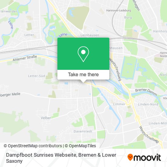 Dampfboot Sunrises Webseite map