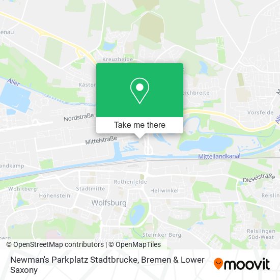 Newman's Parkplatz Stadtbrucke map