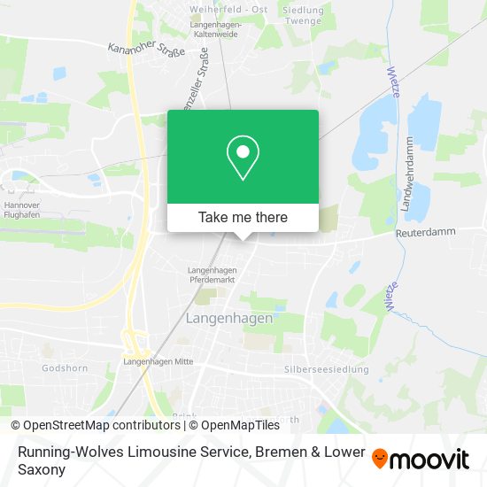 Running-Wolves Limousine Service map