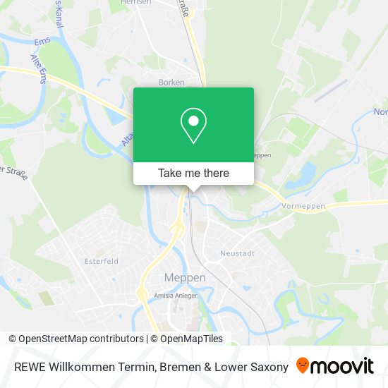 REWE Willkommen Termin map