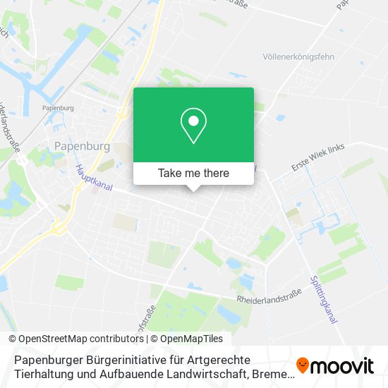 Карта Papenburger Bürgerinitiative für Artgerechte Tierhaltung und Aufbauende Landwirtschaft