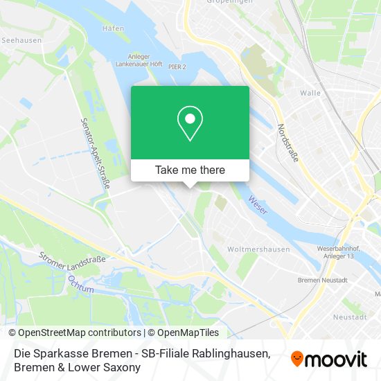 Карта Die Sparkasse Bremen - SB-Filiale Rablinghausen