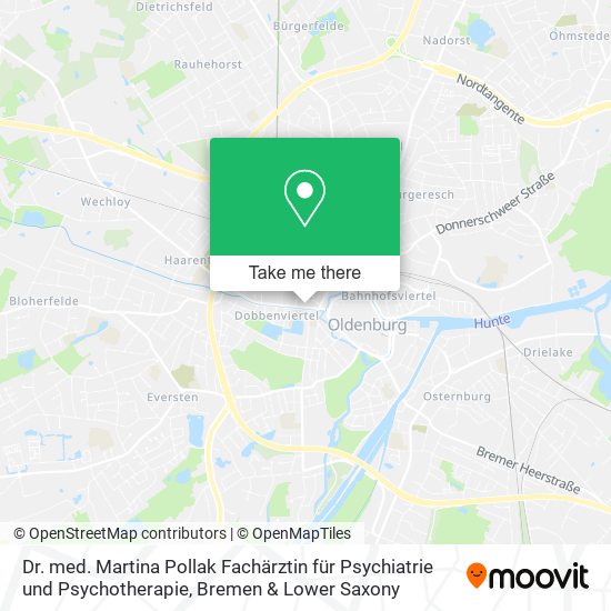 Карта Dr. med. Martina Pollak Fachärztin für Psychiatrie und Psychotherapie