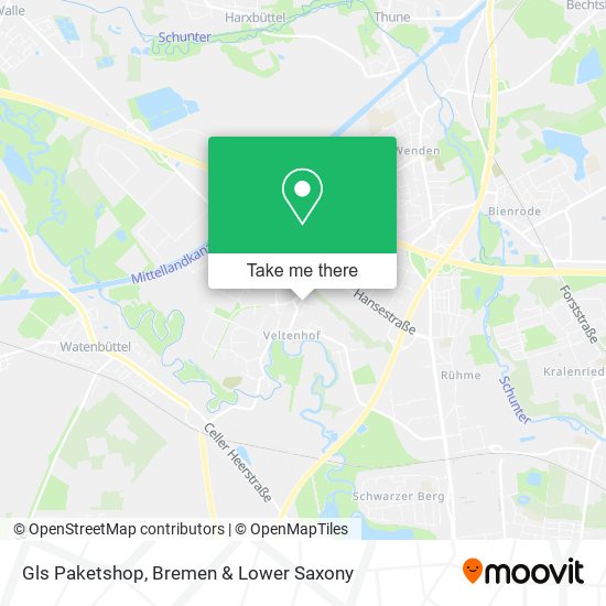 Gls Paketshop map