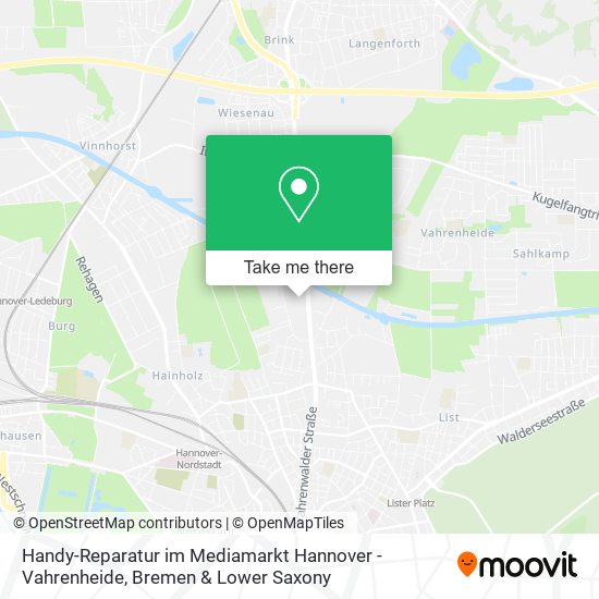 Handy-Reparatur im Mediamarkt Hannover - Vahrenheide map
