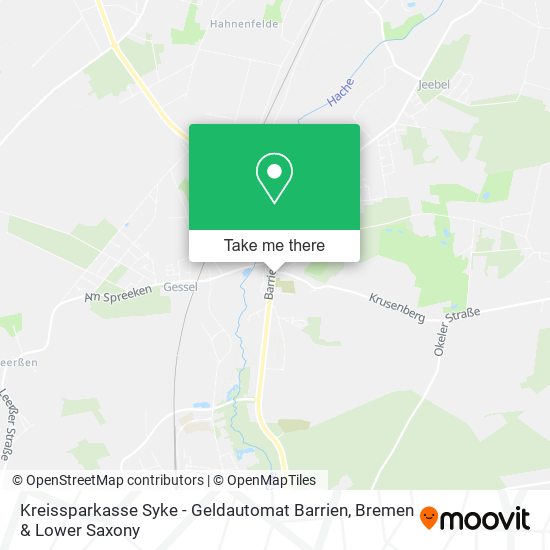 Карта Kreissparkasse Syke - Geldautomat Barrien