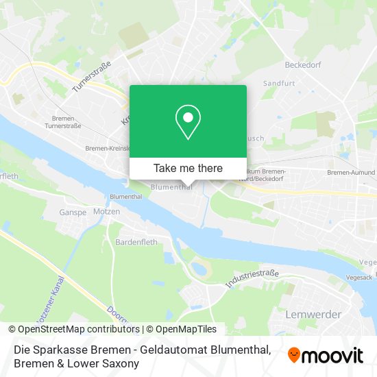 Карта Die Sparkasse Bremen - Geldautomat Blumenthal