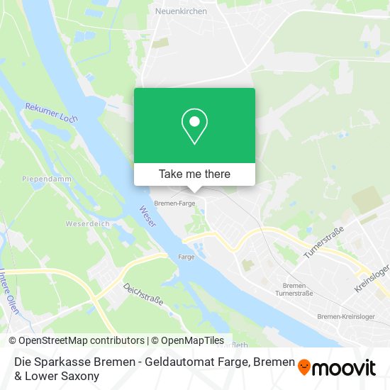 Карта Die Sparkasse Bremen - Geldautomat Farge