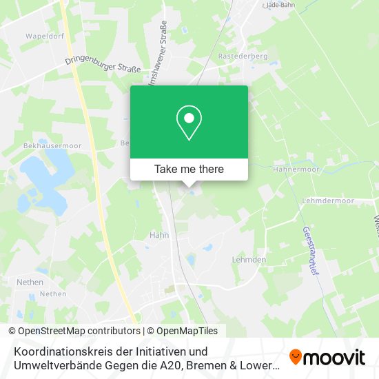 Koordinationskreis der Initiativen und Umweltverbände Gegen die A20 map