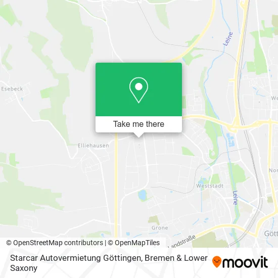Карта Starcar Autovermietung Göttingen