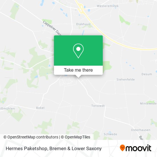 Hermes Paketshop map