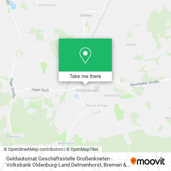 Geldautomat Geschäftsstelle Großenkneten - Volksbank Oldenburg-Land Delmenhorst map