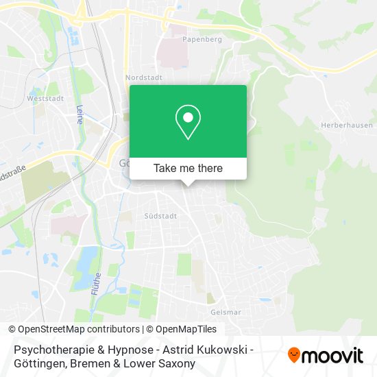 Psychotherapie & Hypnose - Astrid Kukowski - Göttingen map