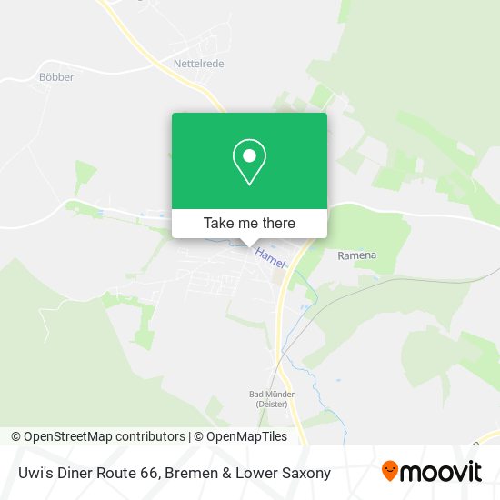 Uwi's Diner Route 66 map