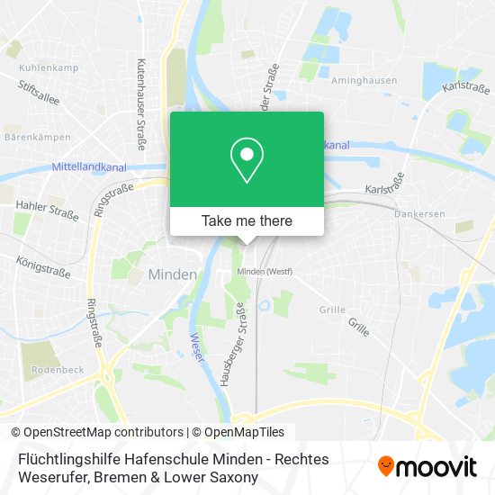 Flüchtlingshilfe Hafenschule Minden - Rechtes Weserufer map