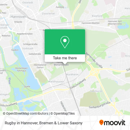 Карта Rugby in Hannover