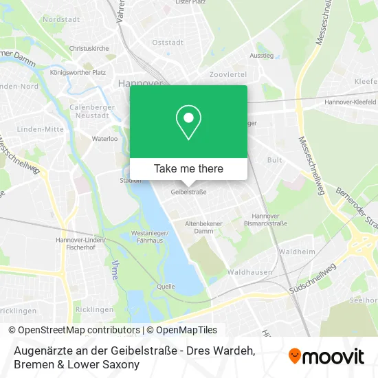 Карта Augenärzte an der Geibelstraße - Dres Wardeh