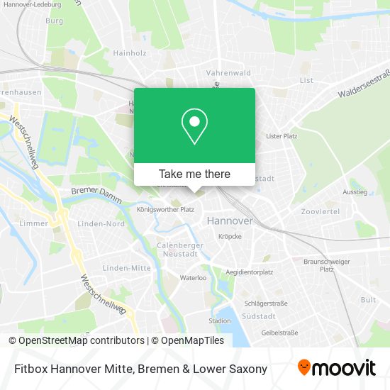 Fitbox Hannover Mitte map