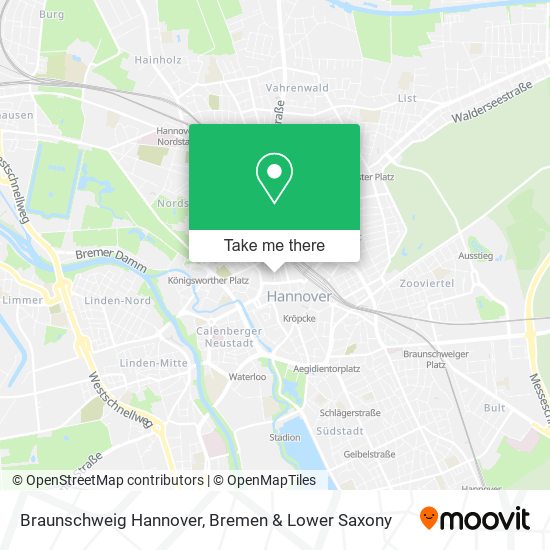 Braunschweig Hannover map