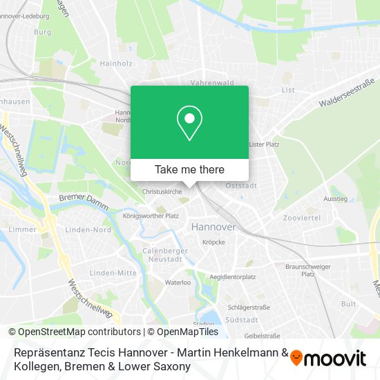 Карта Repräsentanz Tecis Hannover - Martin Henkelmann & Kollegen