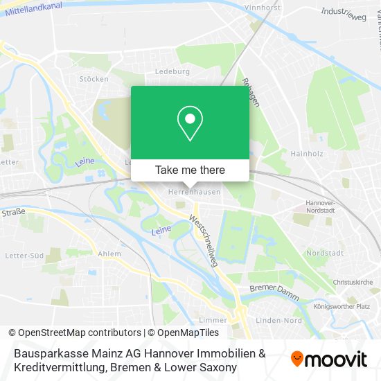 Карта Bausparkasse Mainz AG Hannover Immobilien & Kreditvermittlung