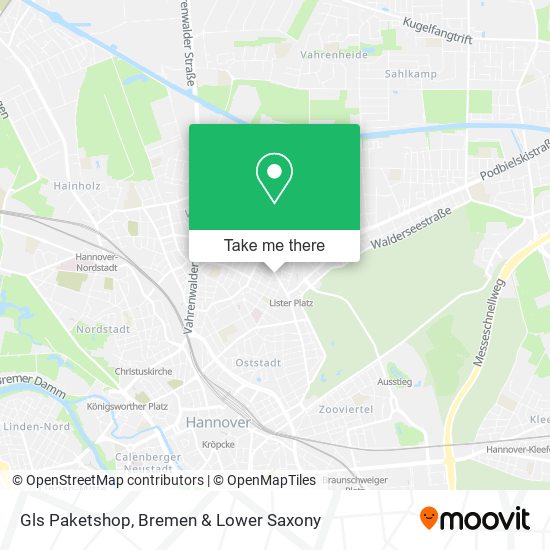 Gls Paketshop map