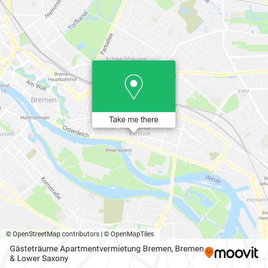 Карта Gästeträume Apartmentvermietung Bremen