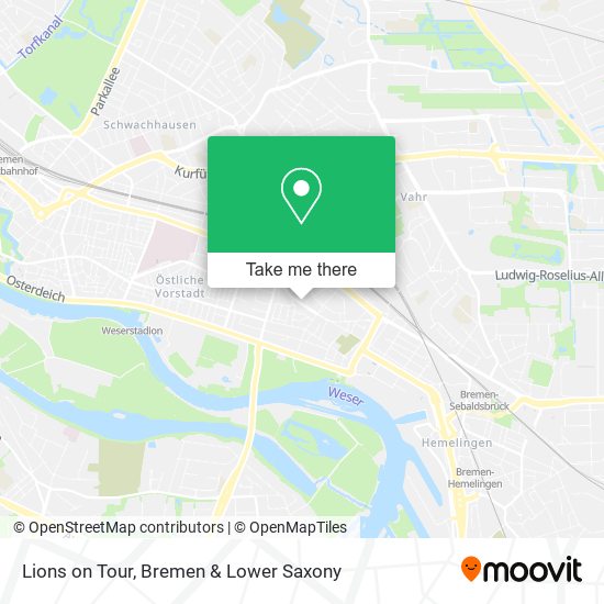 Lions on Tour map