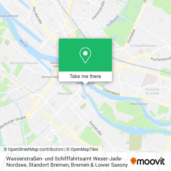 Карта Wasserstraßen- und Schifffahrtsamt Weser-Jade-Nordsee, Standort Bremen