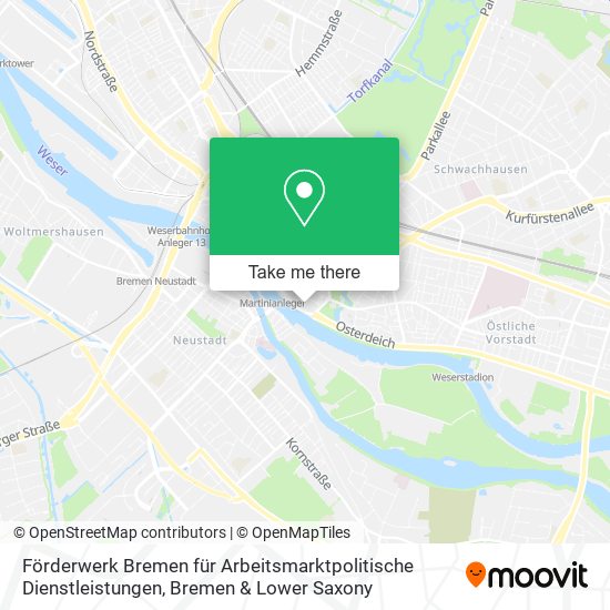 Карта Förderwerk Bremen für Arbeitsmarktpolitische Dienstleistungen