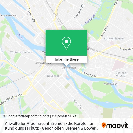 Anwälte für Arbeitsrecht Bremen - die Kanzlei für Kündigungsschutz - Geschloßen map