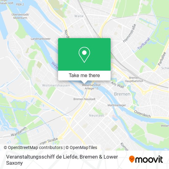 Veranstaltungsschiff de Liefde map