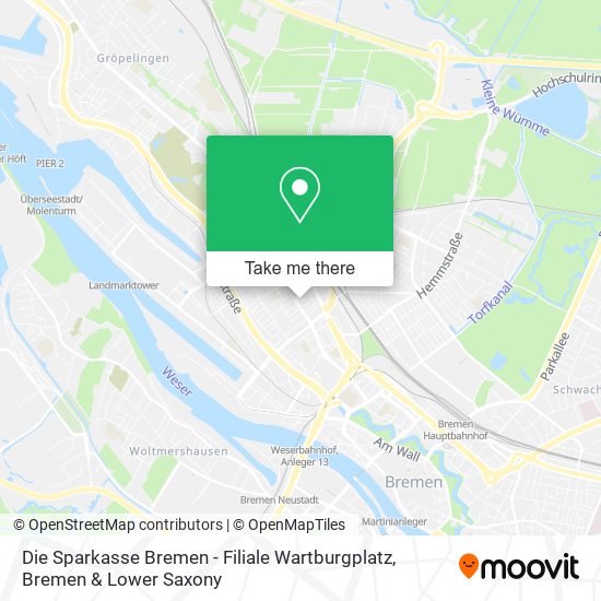 Die Sparkasse Bremen - Filiale Wartburgplatz map