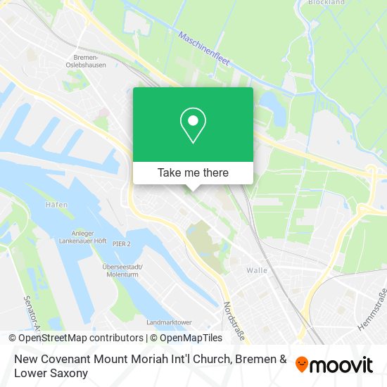 New Covenant Mount Moriah Int'l Church map