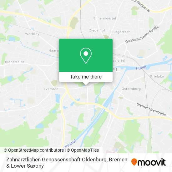 Карта Zahnärztlichen Genossenschaft Oldenburg