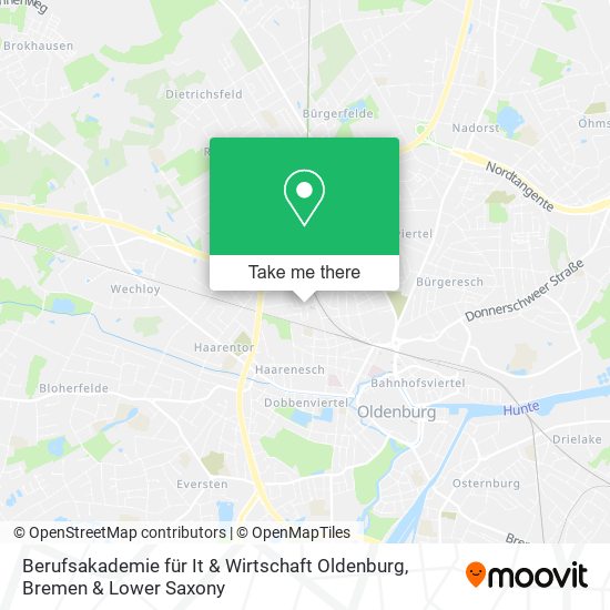 Карта Berufsakademie für It & Wirtschaft Oldenburg