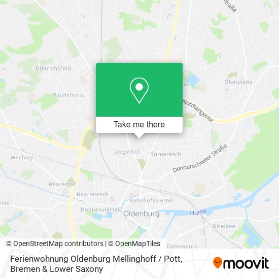 Карта Ferienwohnung Oldenburg Mellinghoff / Pott