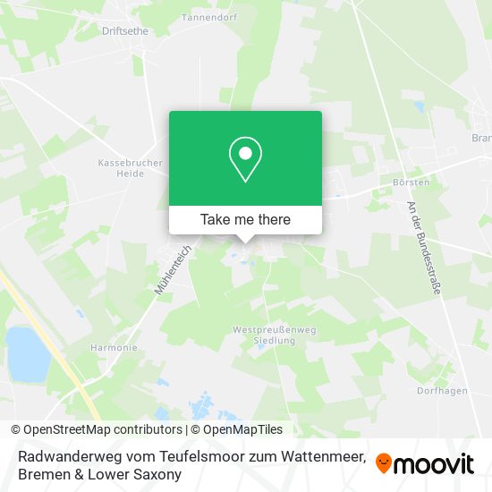 Карта Radwanderweg vom Teufelsmoor zum Wattenmeer