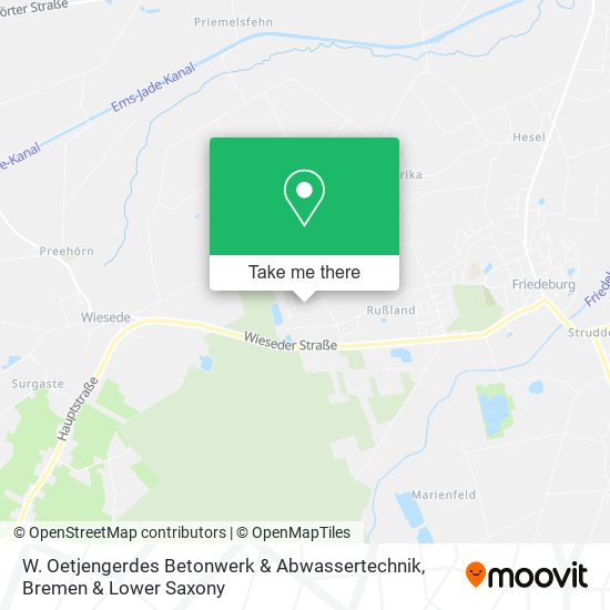 W. Oetjengerdes Betonwerk & Abwassertechnik map