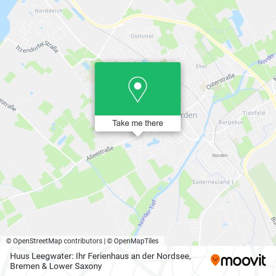 Huus Leegwater: Ihr Ferienhaus an der Nordsee map