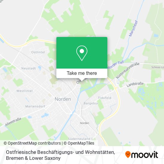 Ostfriesische Beschäftigungs- und Wohnstätten map