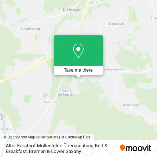 Карта Alter Forsthof Mollenfelde Übernachtung Bed & Breakfast