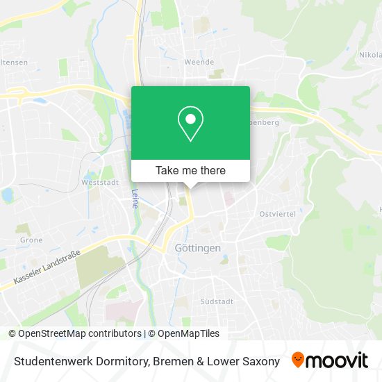Studentenwerk Dormitory map